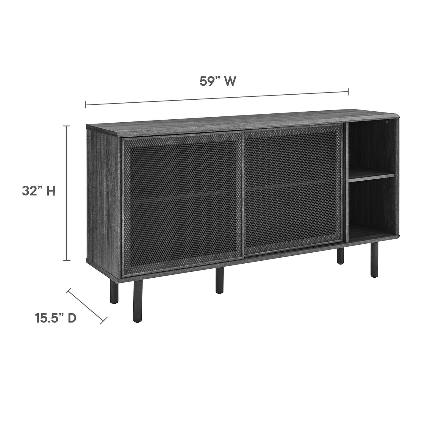 Kurtis 59" Sideboard Charcoal EEI-6235-CHA