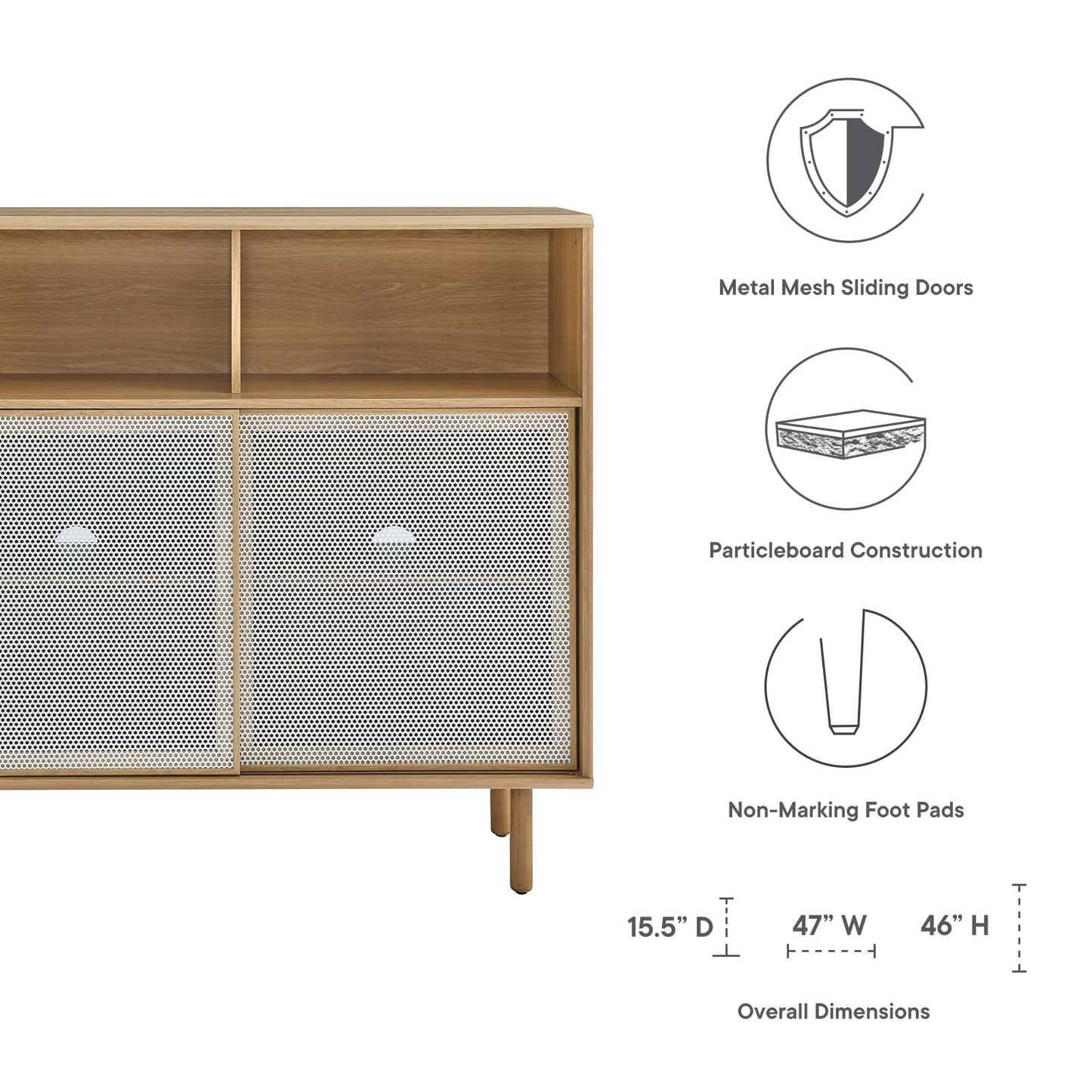 Kurtis 47" Display Cabinet - Charcoal, Oak, Walnut Options Available