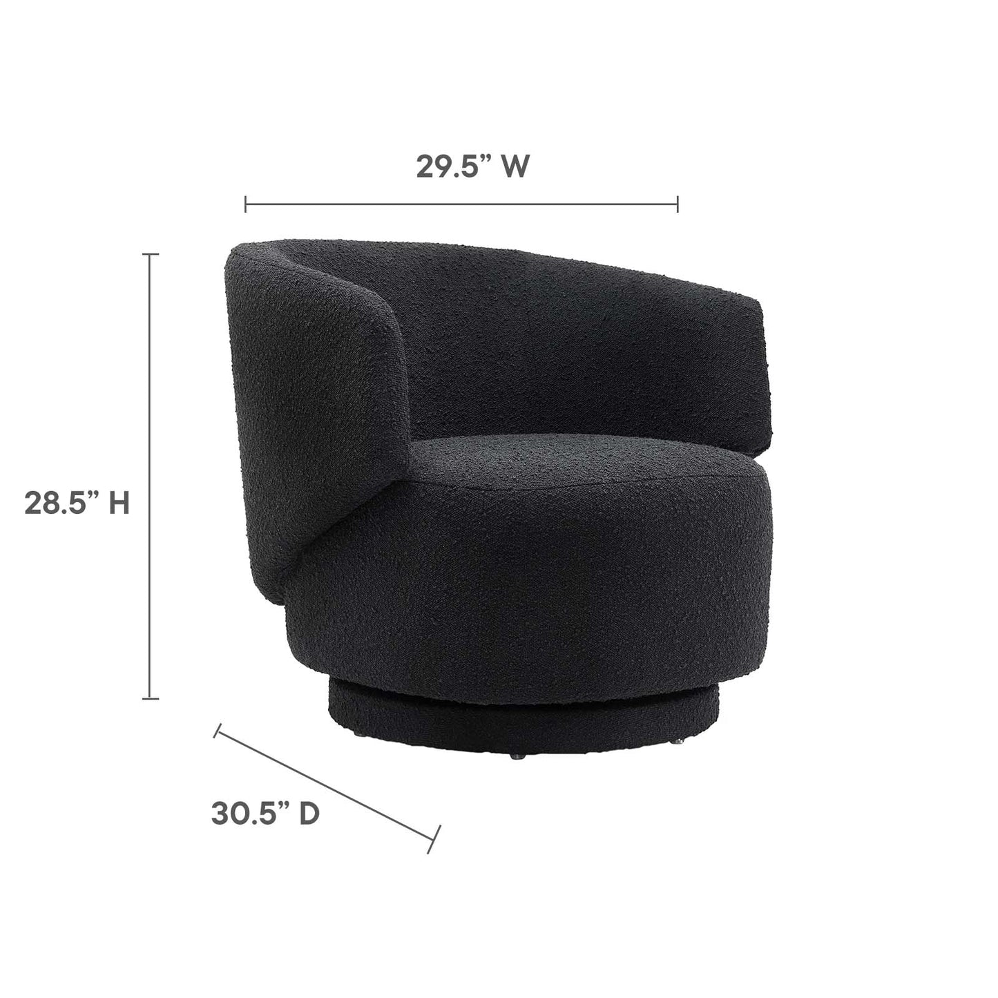 Celestia Fabric and Wood Swivel Chair