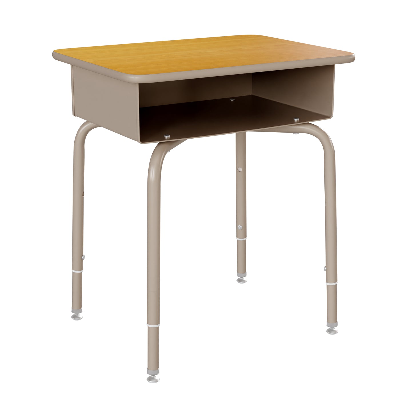 Maple/Silver Open Front Desk FD-DESK-GY-MPL-GG