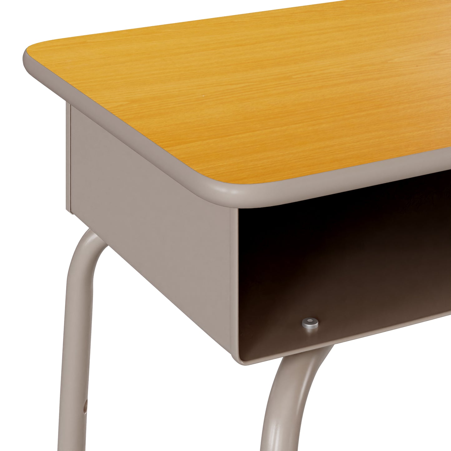 Maple/Silver Open Front Desk FD-DESK-GY-MPL-GG