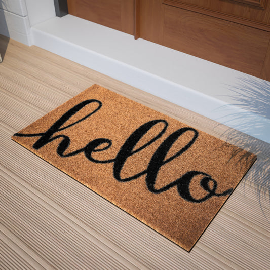 18x30 NAT/Black Hello Doormat FW-FWGEN416-NATBK-GG