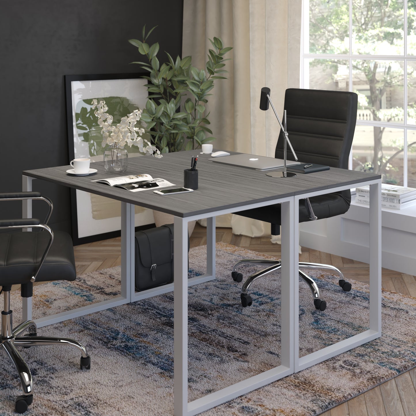 Rustic Gray Commercial Desk GC-GF156W-12-GRY-GG