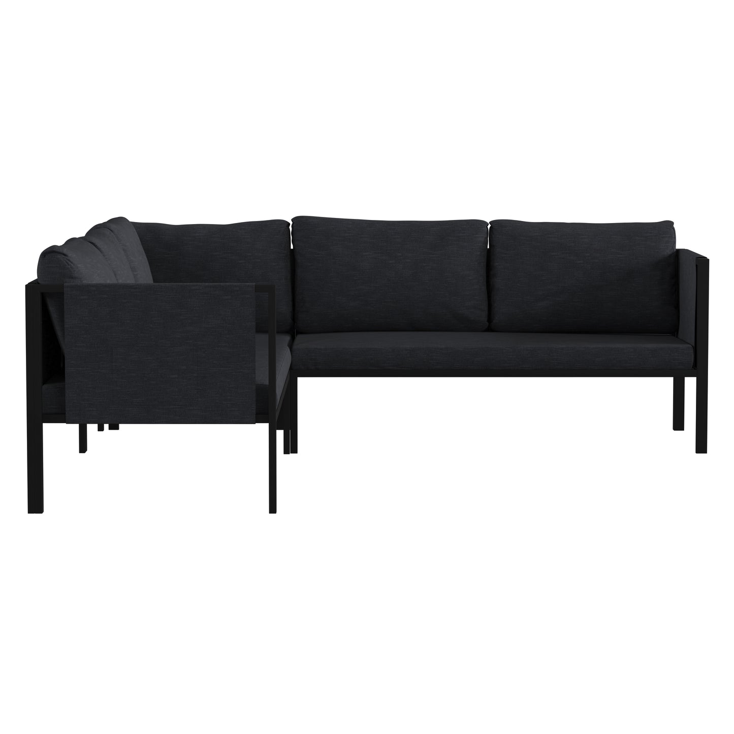 Black Sectional with Cushions GM-201108-SEC-CH-GG