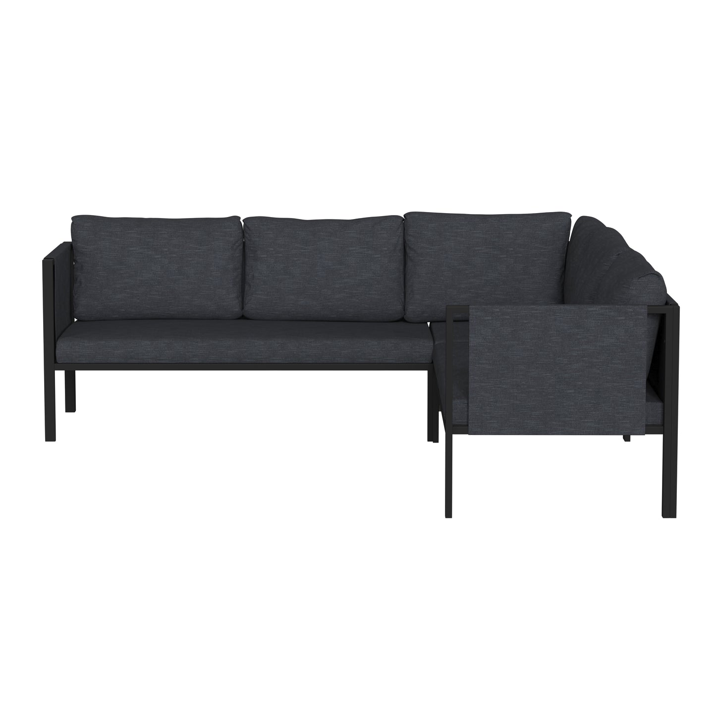 Black Sectional with Cushions GM-201108-SEC-CH-GG