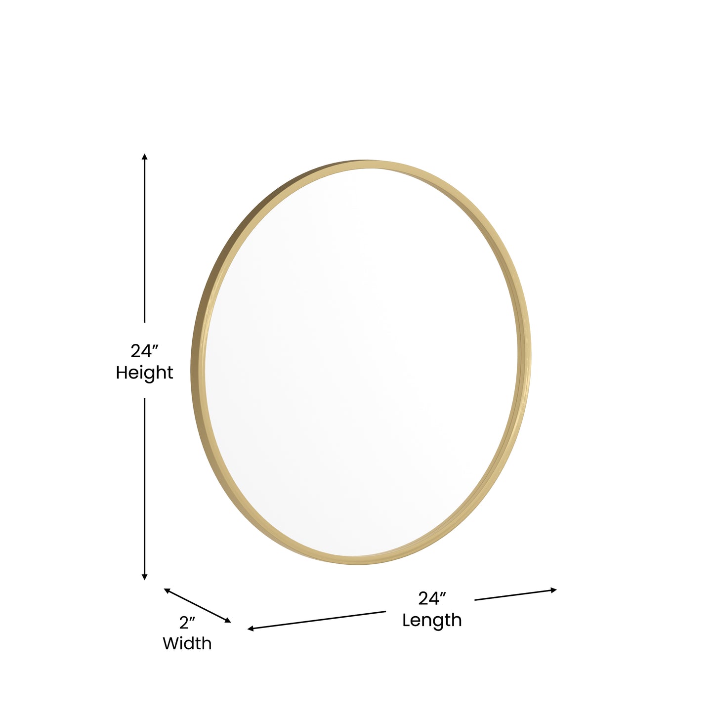 Gold 24" Round Wall Mirror HFKHD-4GD-CRE8-391315-GG