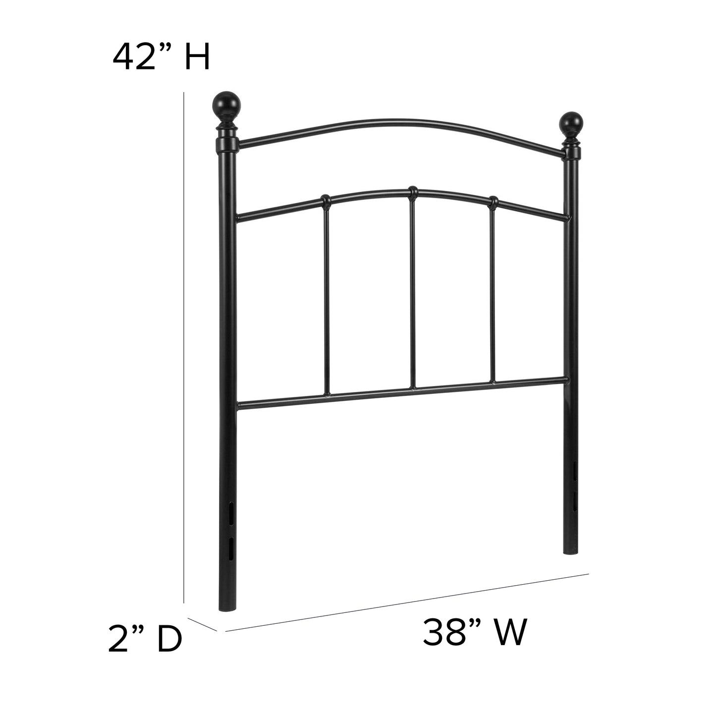 Black Metal and White Metal Headboards - Full, King, Queen, and Twin Options