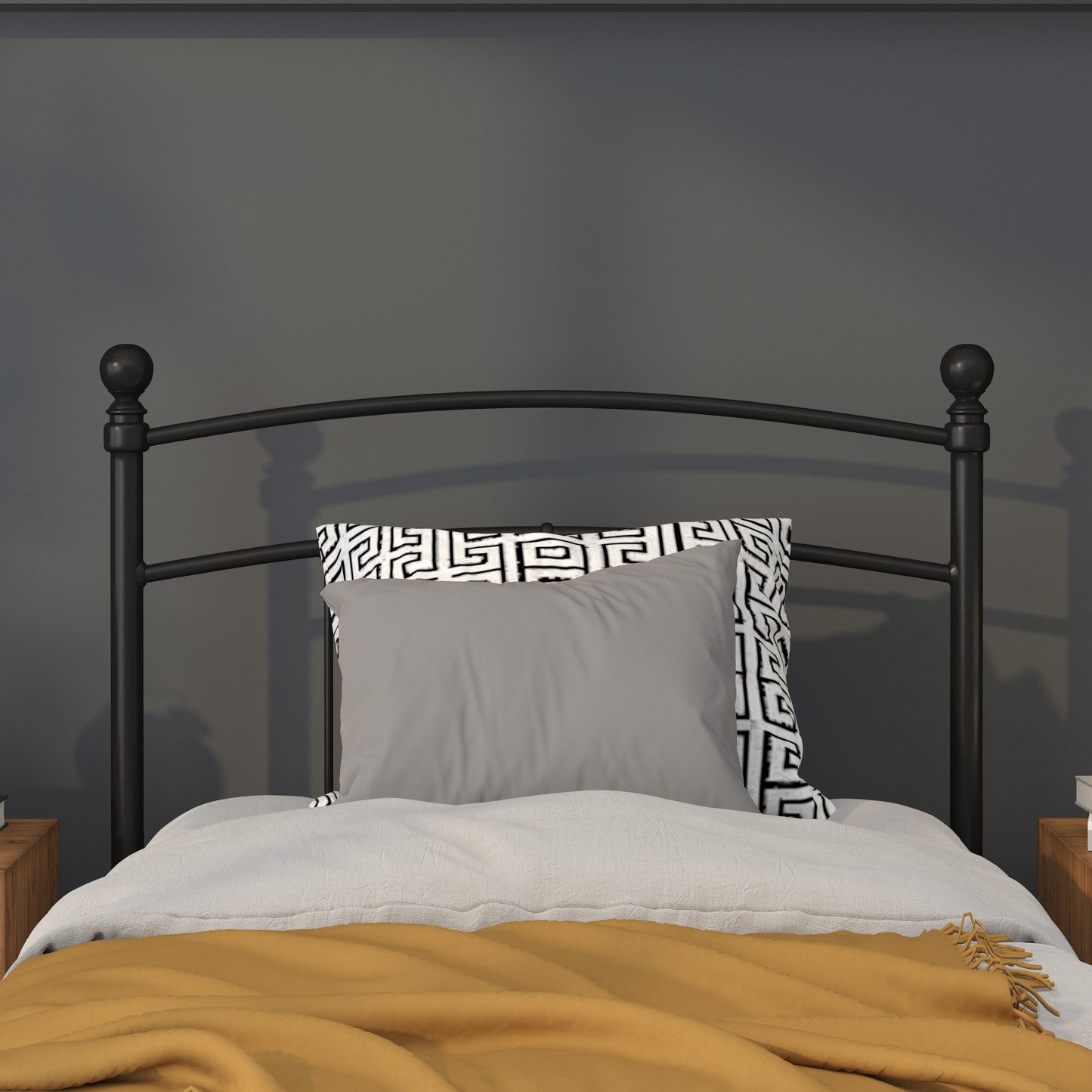 Black Metal and White Metal Headboards - Full, King, Queen, and Twin Options