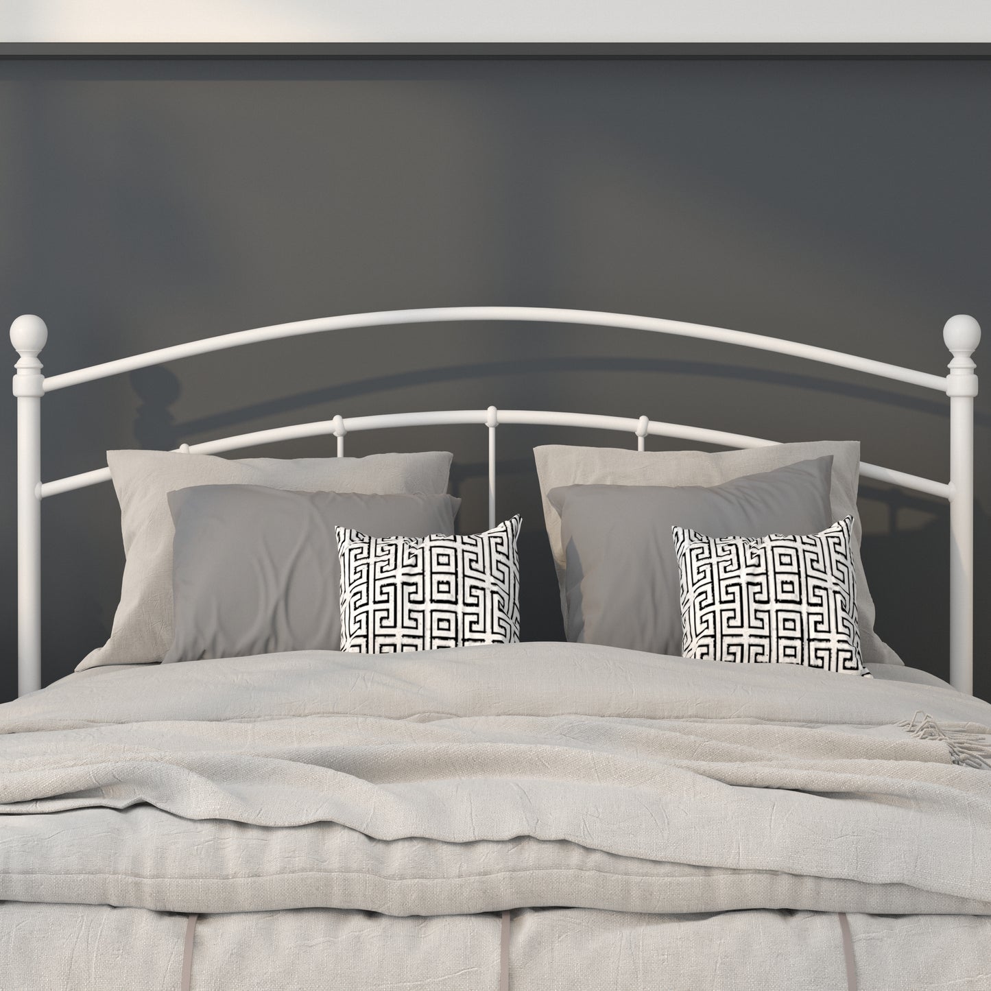 Black Metal and White Metal Headboards - Full, King, Queen, and Twin Options