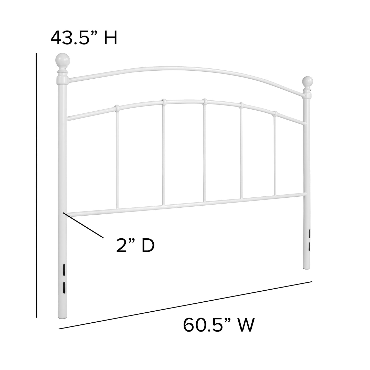 Black Metal and White Metal Headboards - Full, King, Queen, and Twin Options