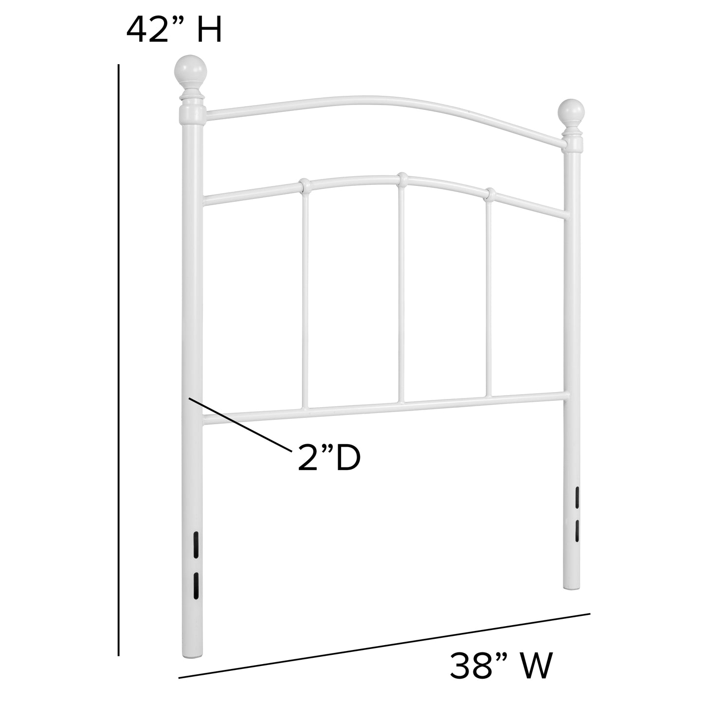 Black Metal and White Metal Headboards - Full, King, Queen, and Twin Options