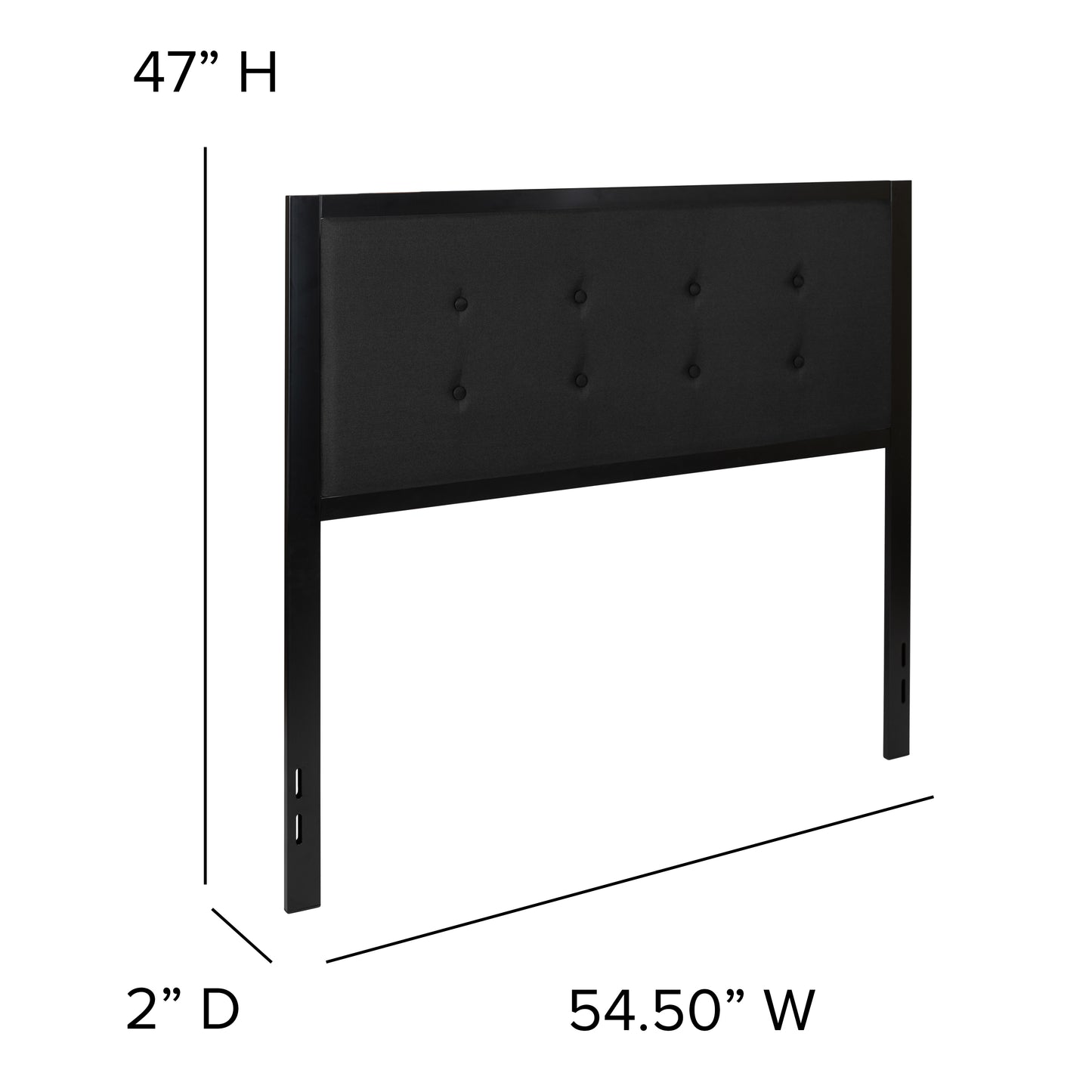 Full, Queen, King, and Twin Headboard HG-HB1725 in Black, Dark Gray, and Light Gray