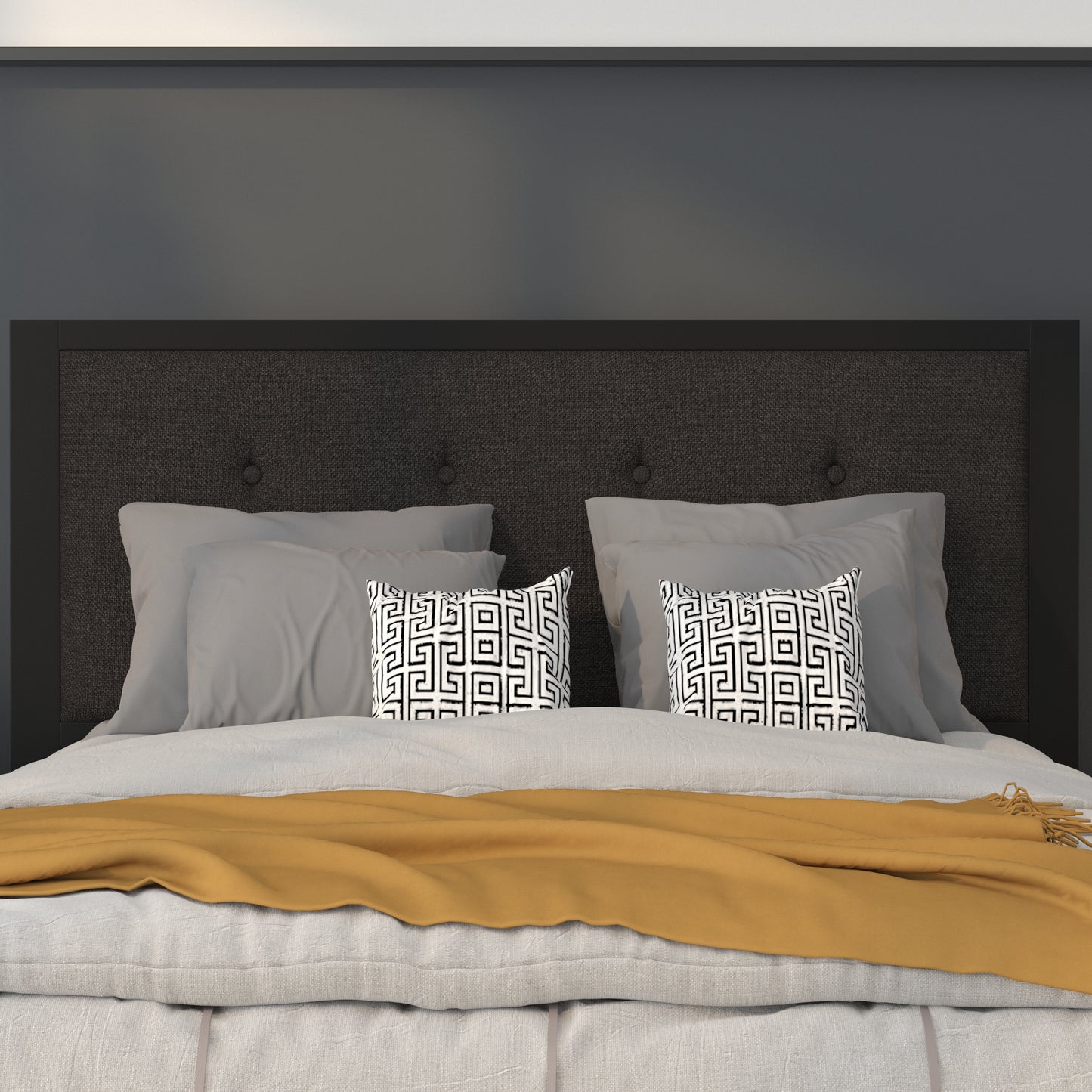 Full, Queen, King, and Twin Headboard HG-HB1725 in Black, Dark Gray, and Light Gray