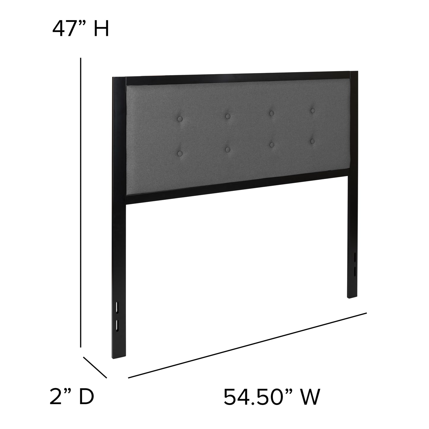 Full, Queen, King, and Twin Headboard HG-HB1725 in Black, Dark Gray, and Light Gray