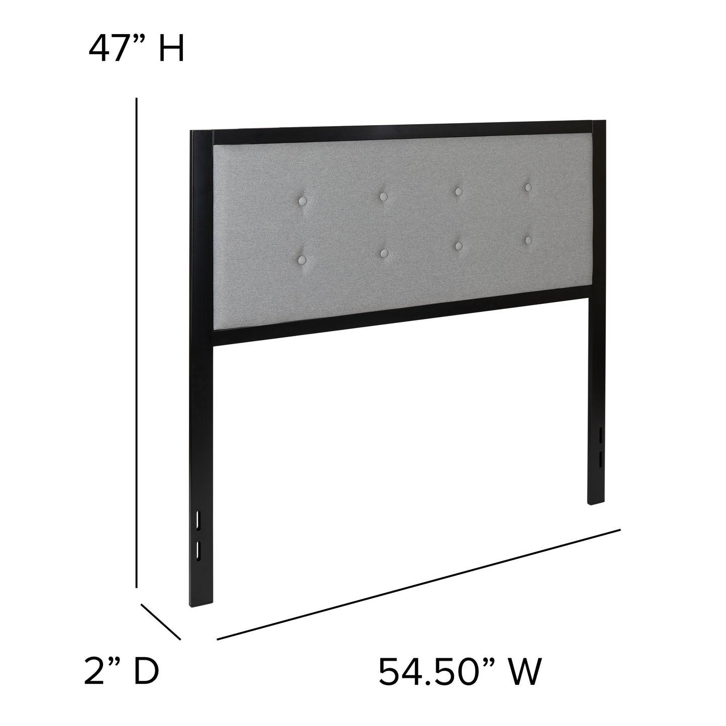 Full, Queen, King, and Twin Headboard HG-HB1725 in Black, Dark Gray, and Light Gray