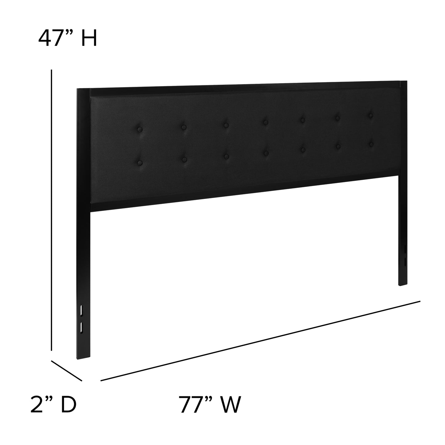 Full, Queen, King, and Twin Headboard HG-HB1725 in Black, Dark Gray, and Light Gray