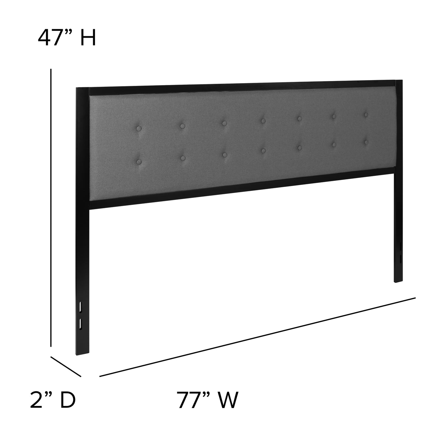 Full, Queen, King, and Twin Headboard HG-HB1725 in Black, Dark Gray, and Light Gray