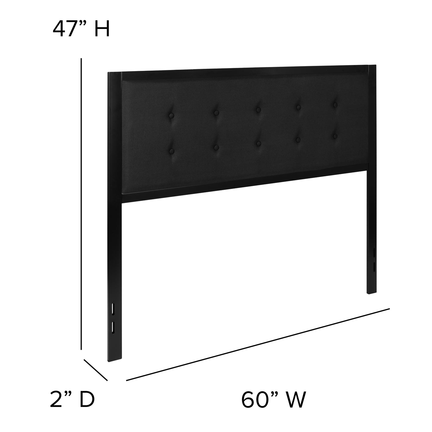 Full, Queen, King, and Twin Headboard HG-HB1725 in Black, Dark Gray, and Light Gray