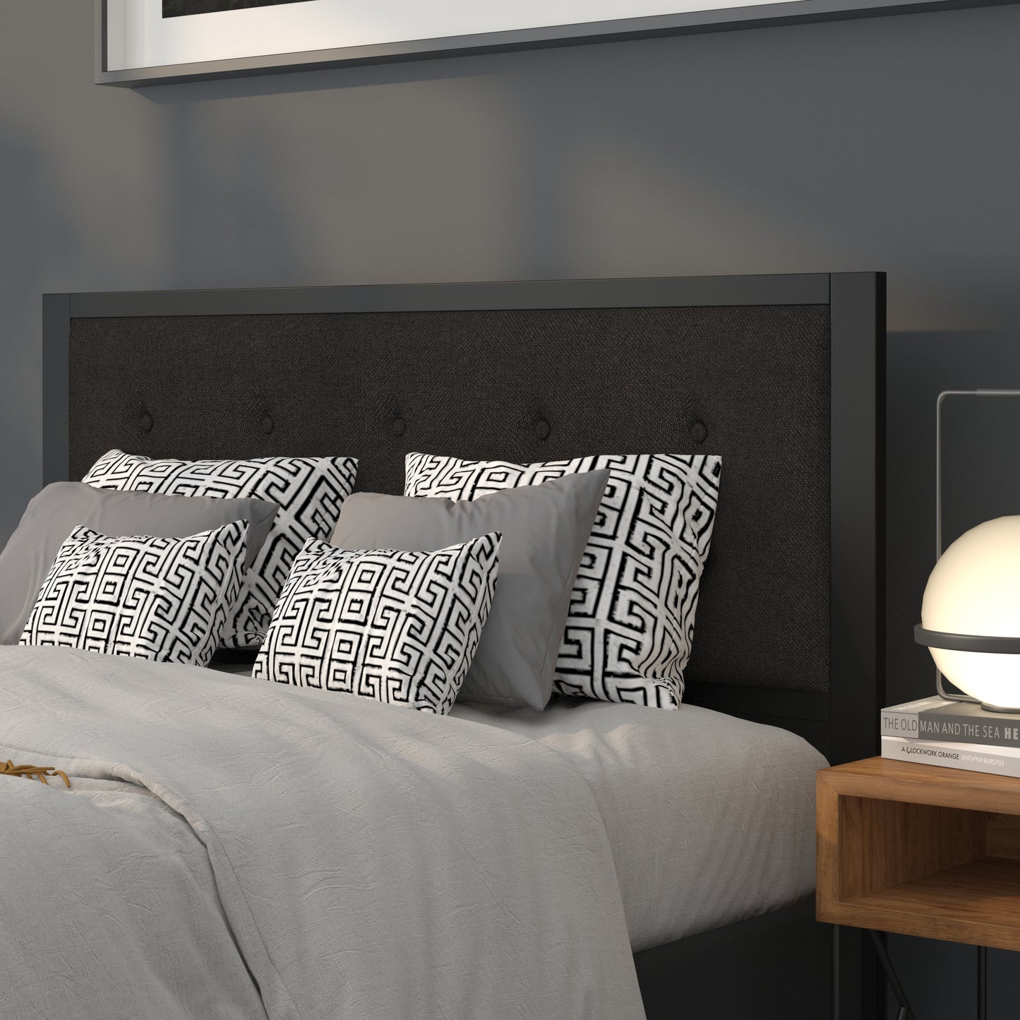 Full, Queen, King, and Twin Headboard HG-HB1725 in Black, Dark Gray, and Light Gray