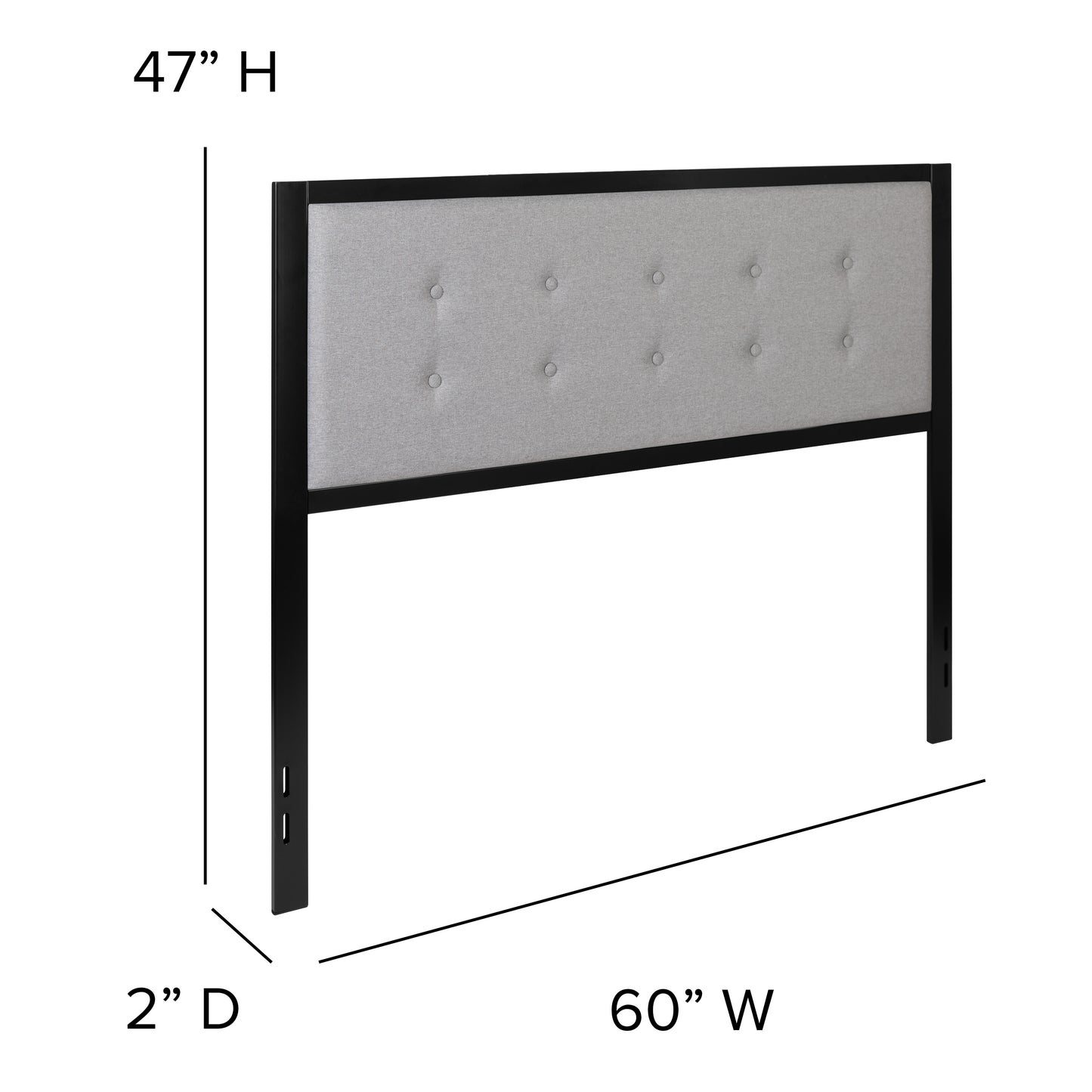 Full, Queen, King, and Twin Headboard HG-HB1725 in Black, Dark Gray, and Light Gray