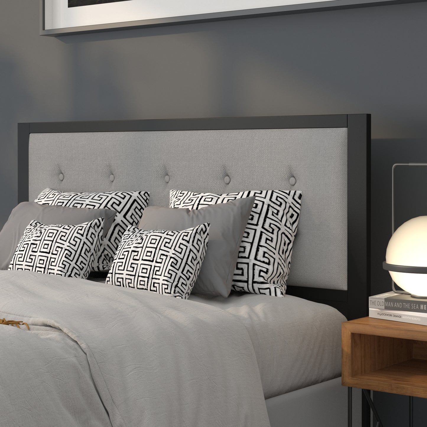 Full, Queen, King, and Twin Headboard HG-HB1725 in Black, Dark Gray, and Light Gray