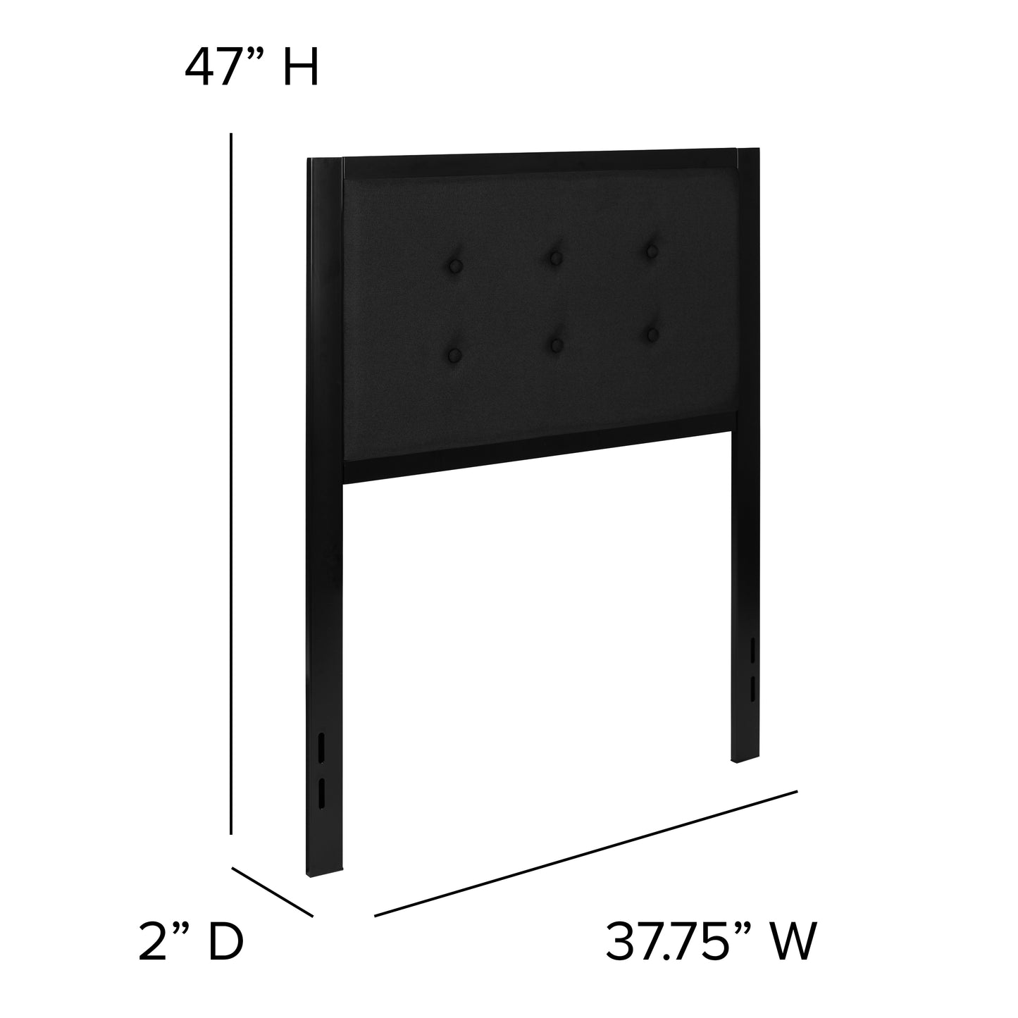 Full, Queen, King, and Twin Headboard HG-HB1725 in Black, Dark Gray, and Light Gray