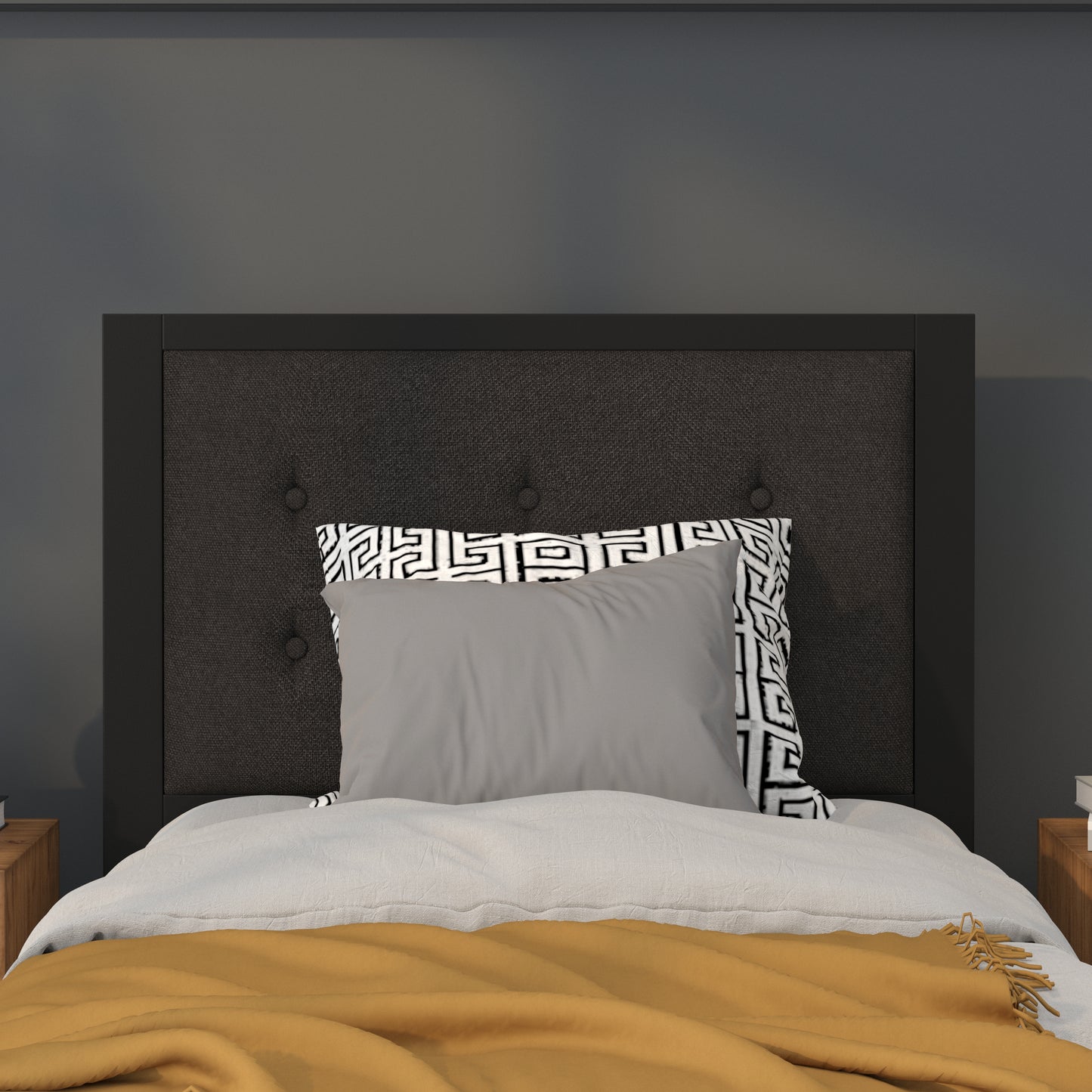 Full, Queen, King, and Twin Headboard HG-HB1725 in Black, Dark Gray, and Light Gray