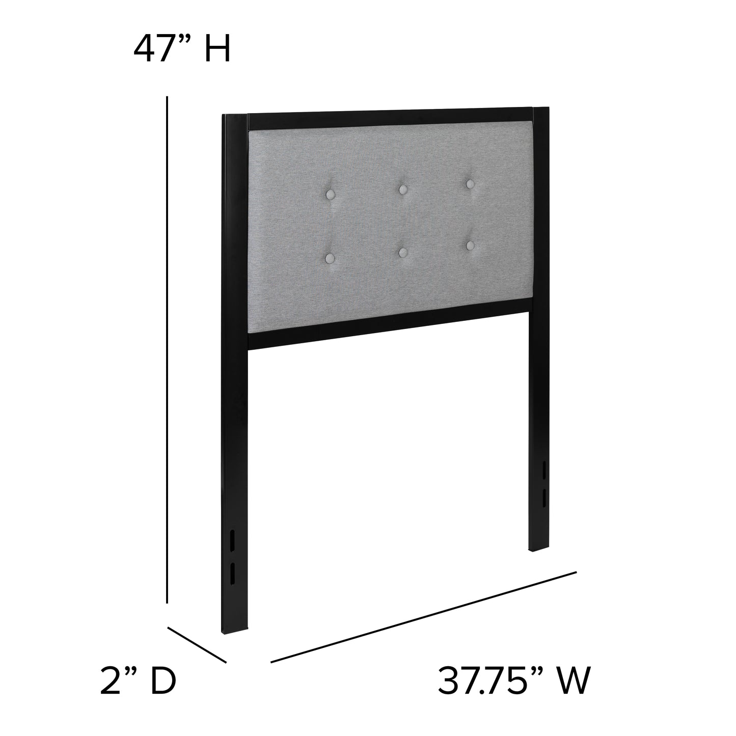 Full, Queen, King, and Twin Headboard HG-HB1725 in Black, Dark Gray, and Light Gray