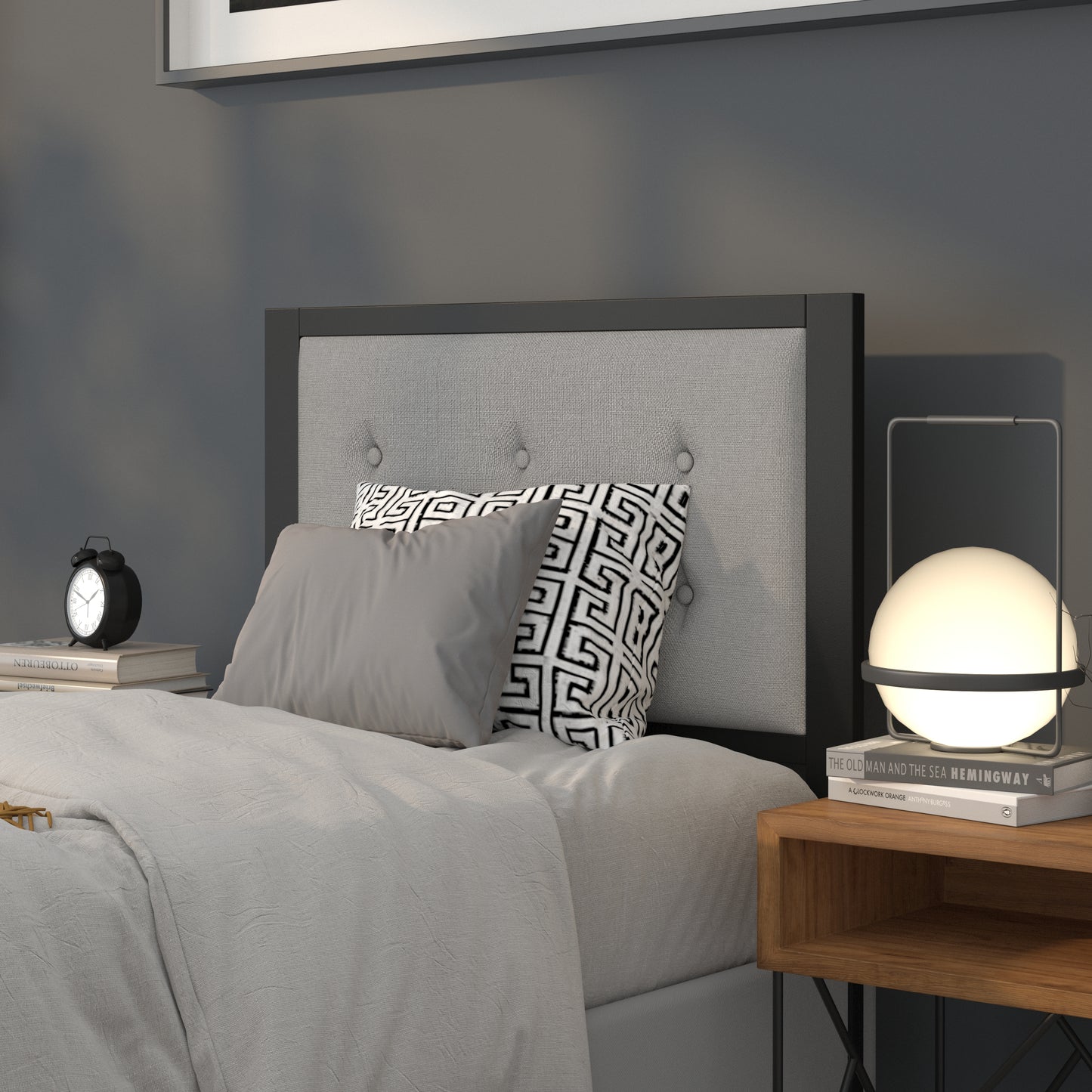 Full, Queen, King, and Twin Headboard HG-HB1725 in Black, Dark Gray, and Light Gray