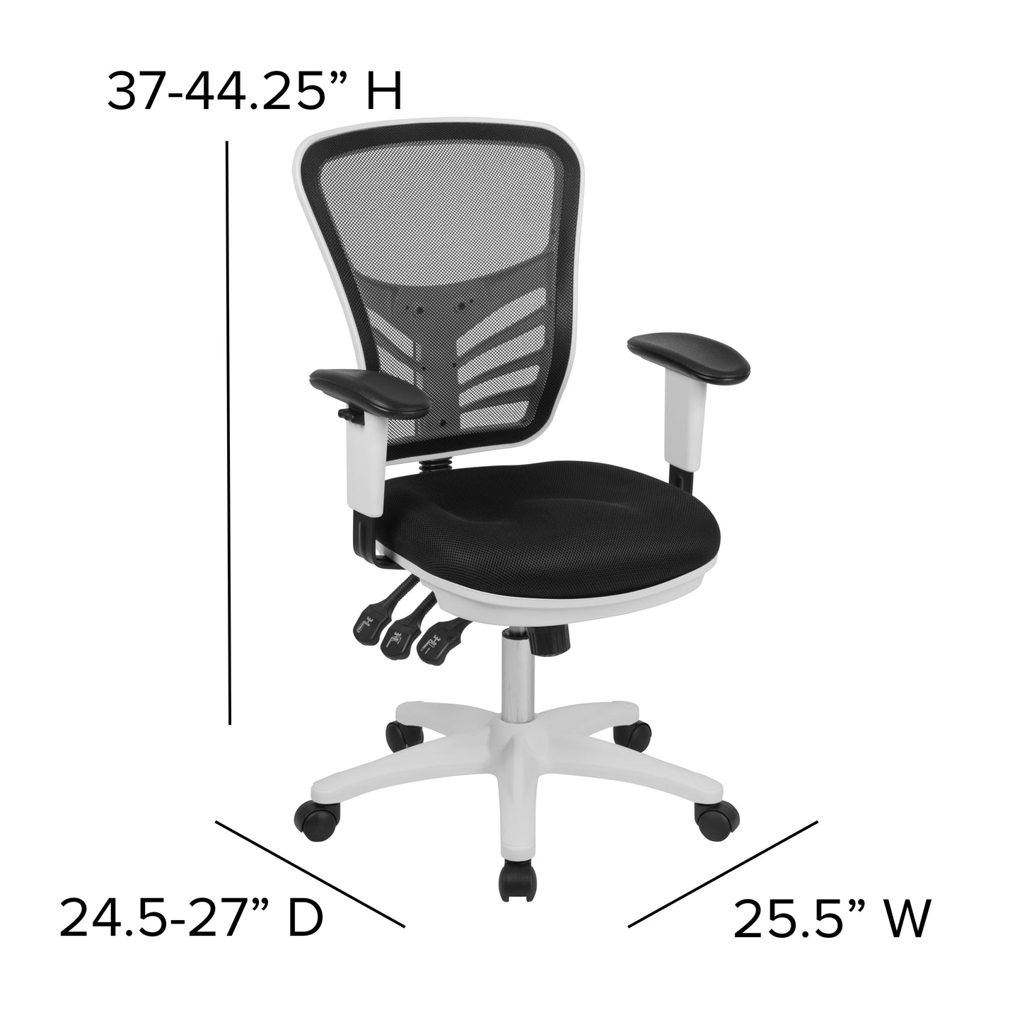 Black/White Mesh Office Chair HL-0001-WH-BK-GG