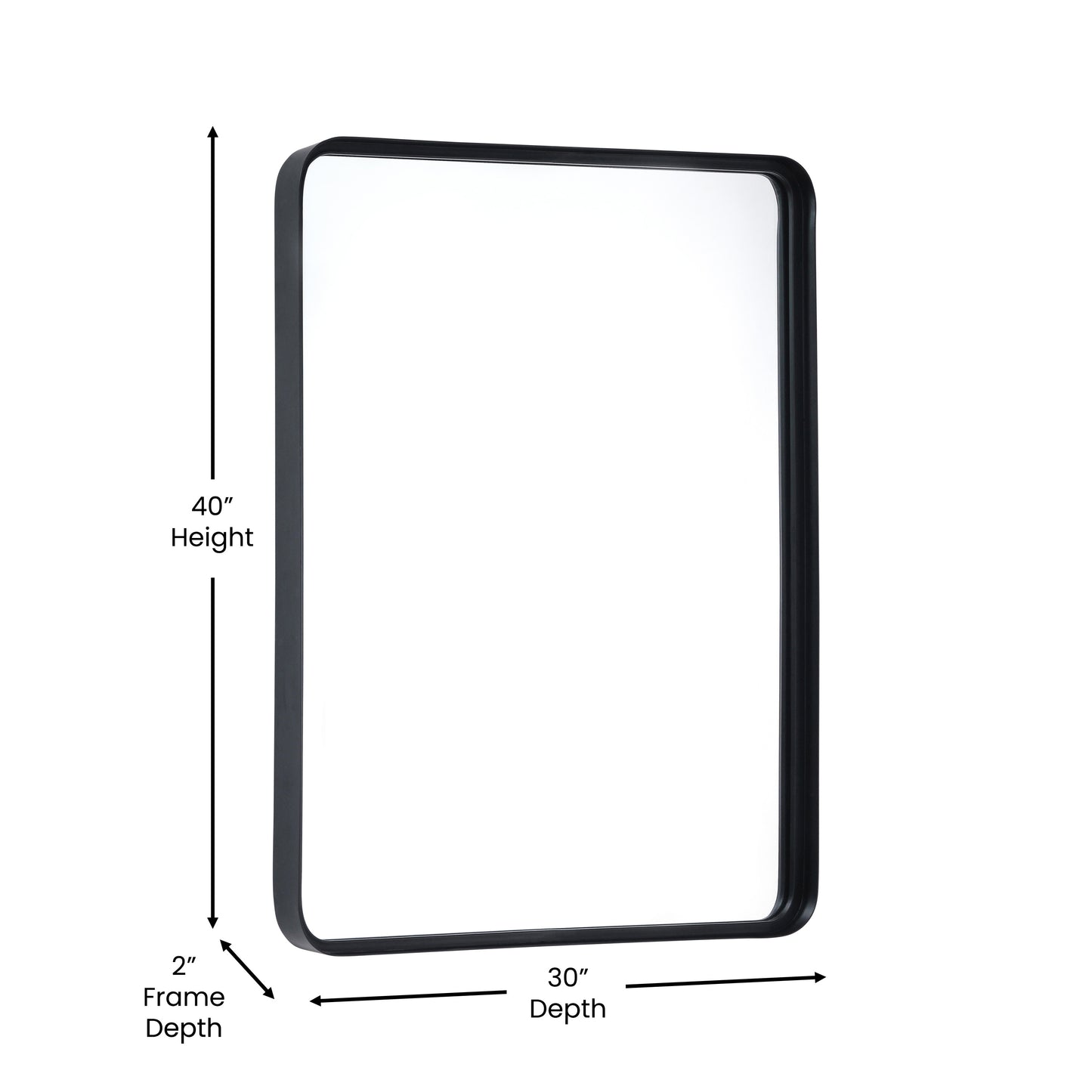 30x40 Black Deep Frame Mirror HMHD-22M138YA-BLK-GG