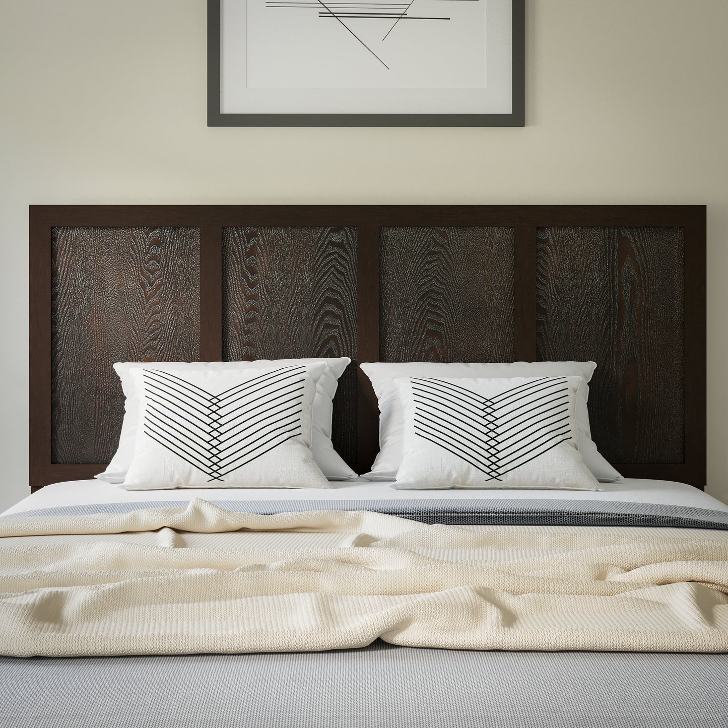 3 Panel and 4 Panel Headboard Collection - Various Sizes and Colors