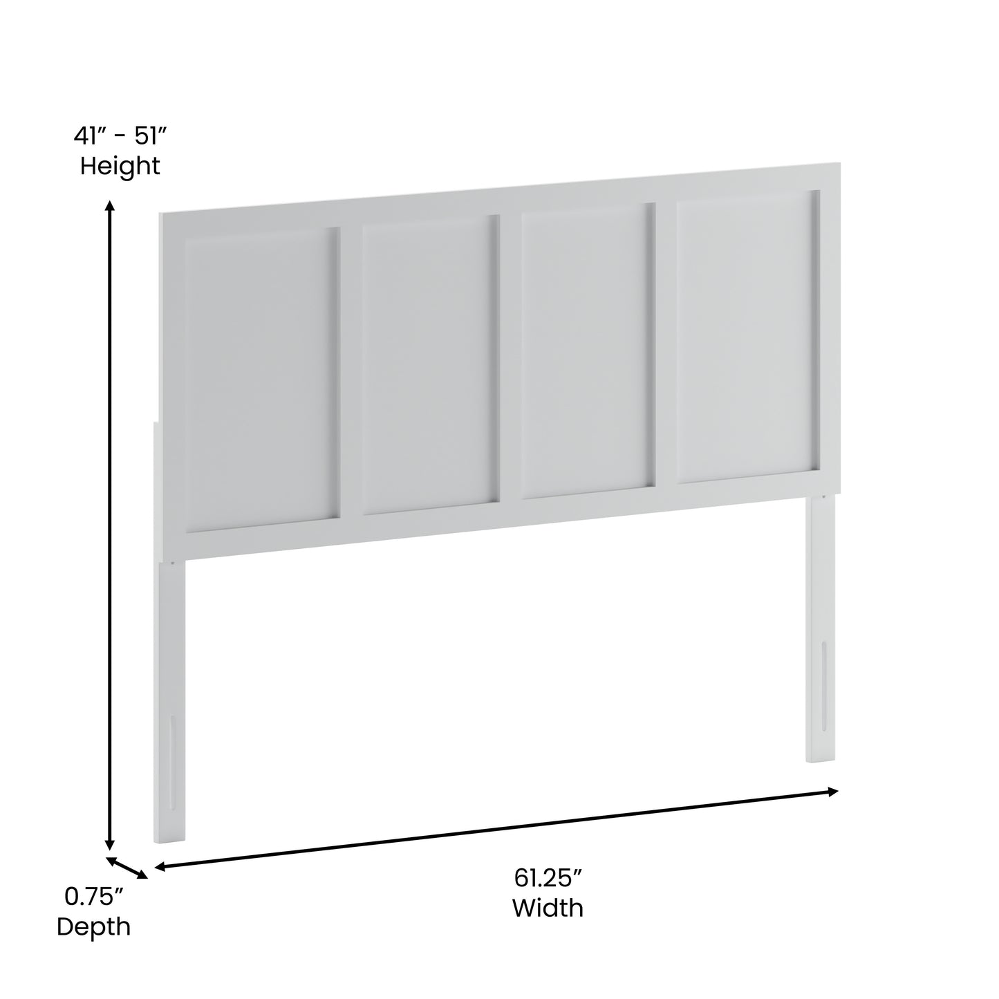 3 Panel and 4 Panel Headboard Collection - Various Sizes and Colors