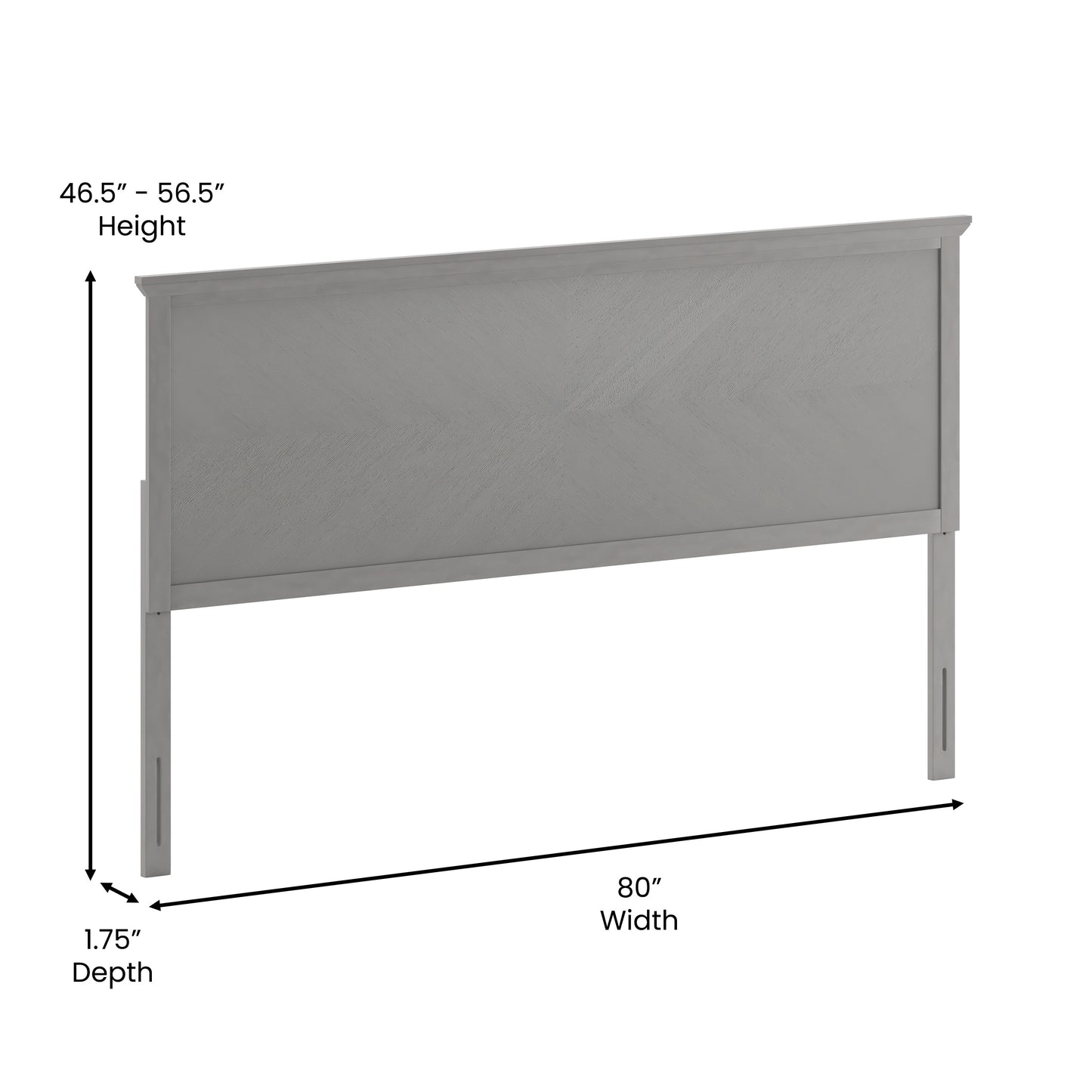 Herringbone Headboard MG-97881-FHB-F-KHB-QHB in Brown and Gray Wash Finish