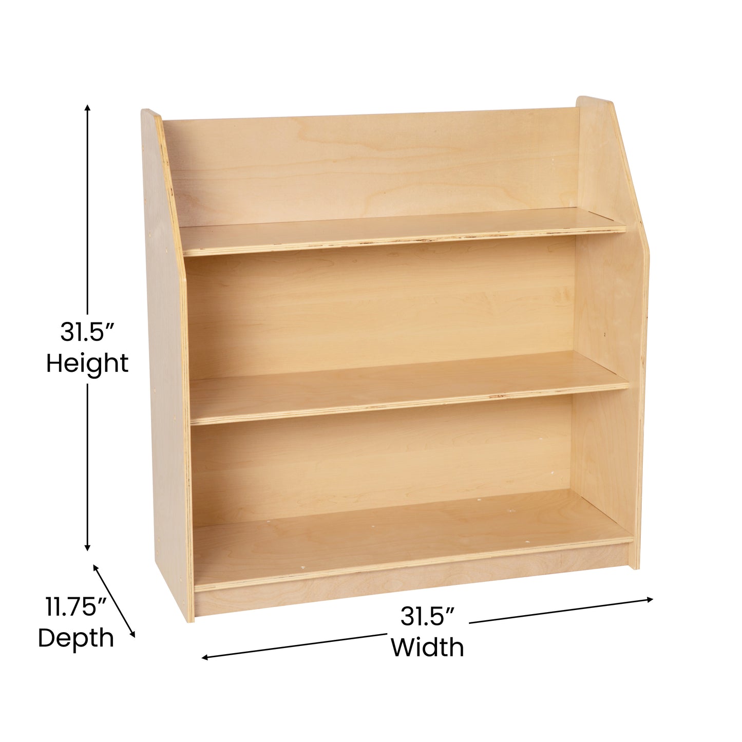 Natural Wood 3 Shelf Bookcase MK-STR800H-GG