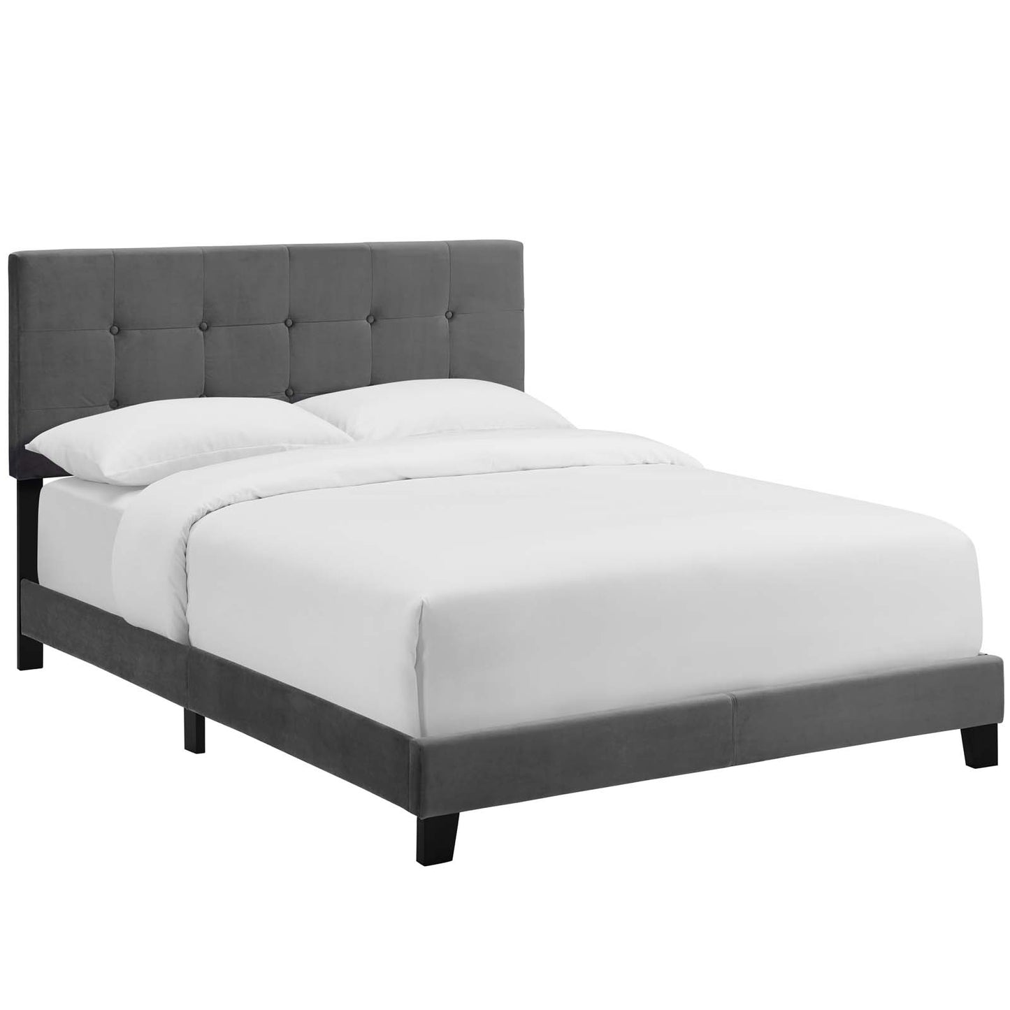 Amira Full Performance Velvet Bed Gray MOD-5859-GRY