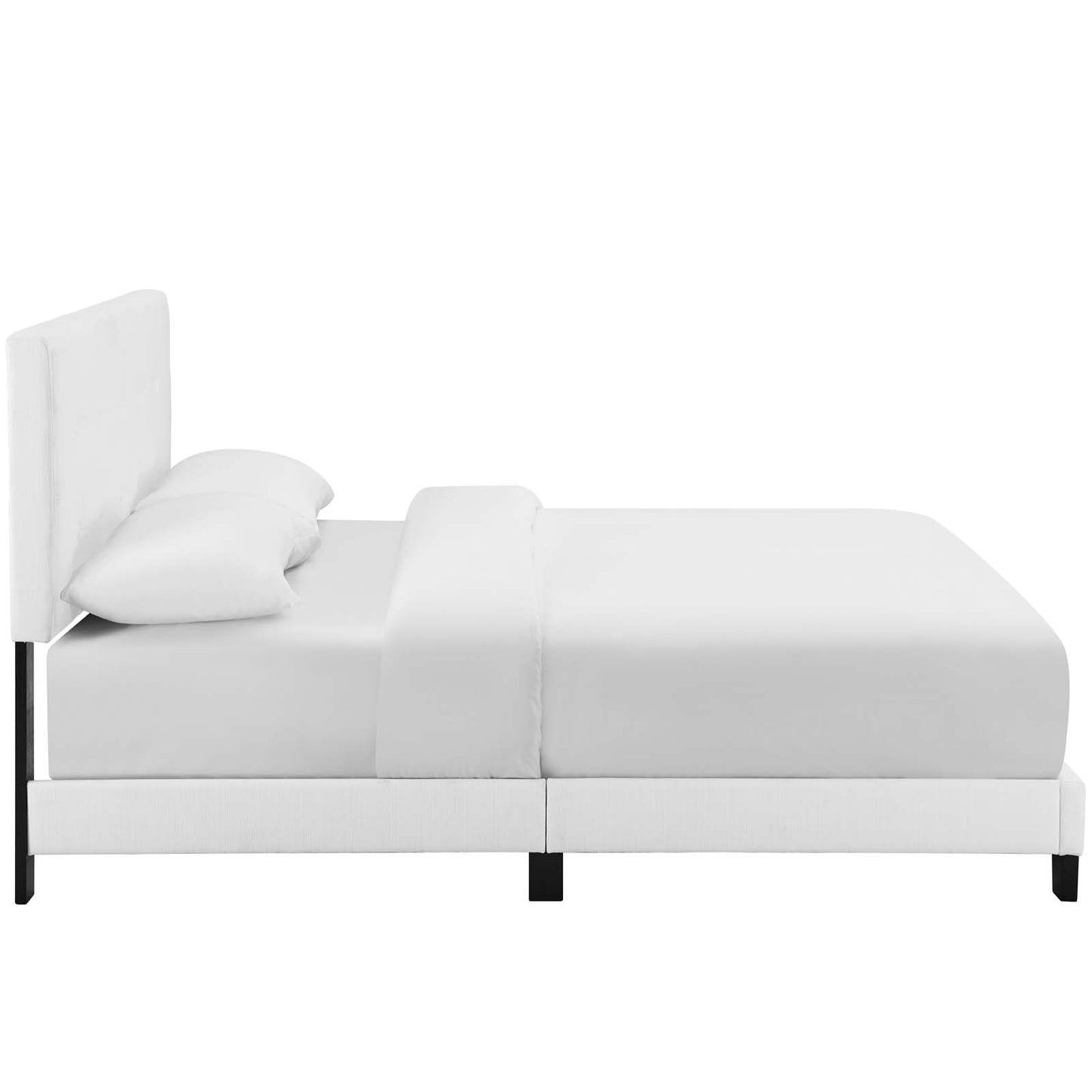 Amira Queen Upholstered Fabric Bed White MOD-6001-WHI