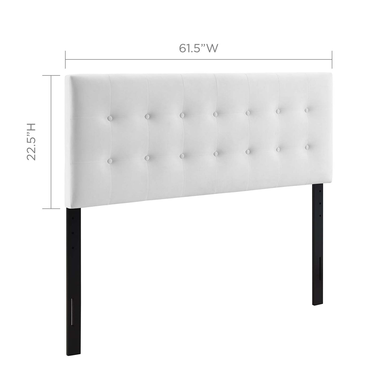 Emily Queen Biscuit Tufted Performance Velvet Headboard White MOD-6116-WHI