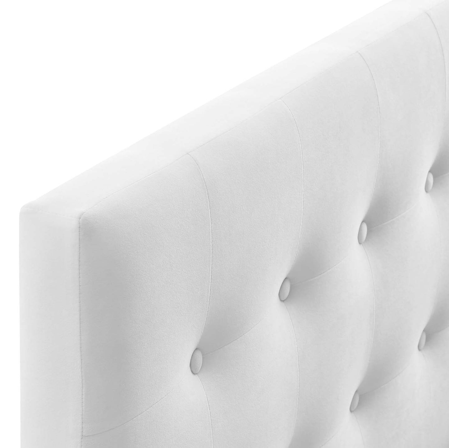 Emily Queen Biscuit Tufted Performance Velvet Headboard White MOD-6116-WHI