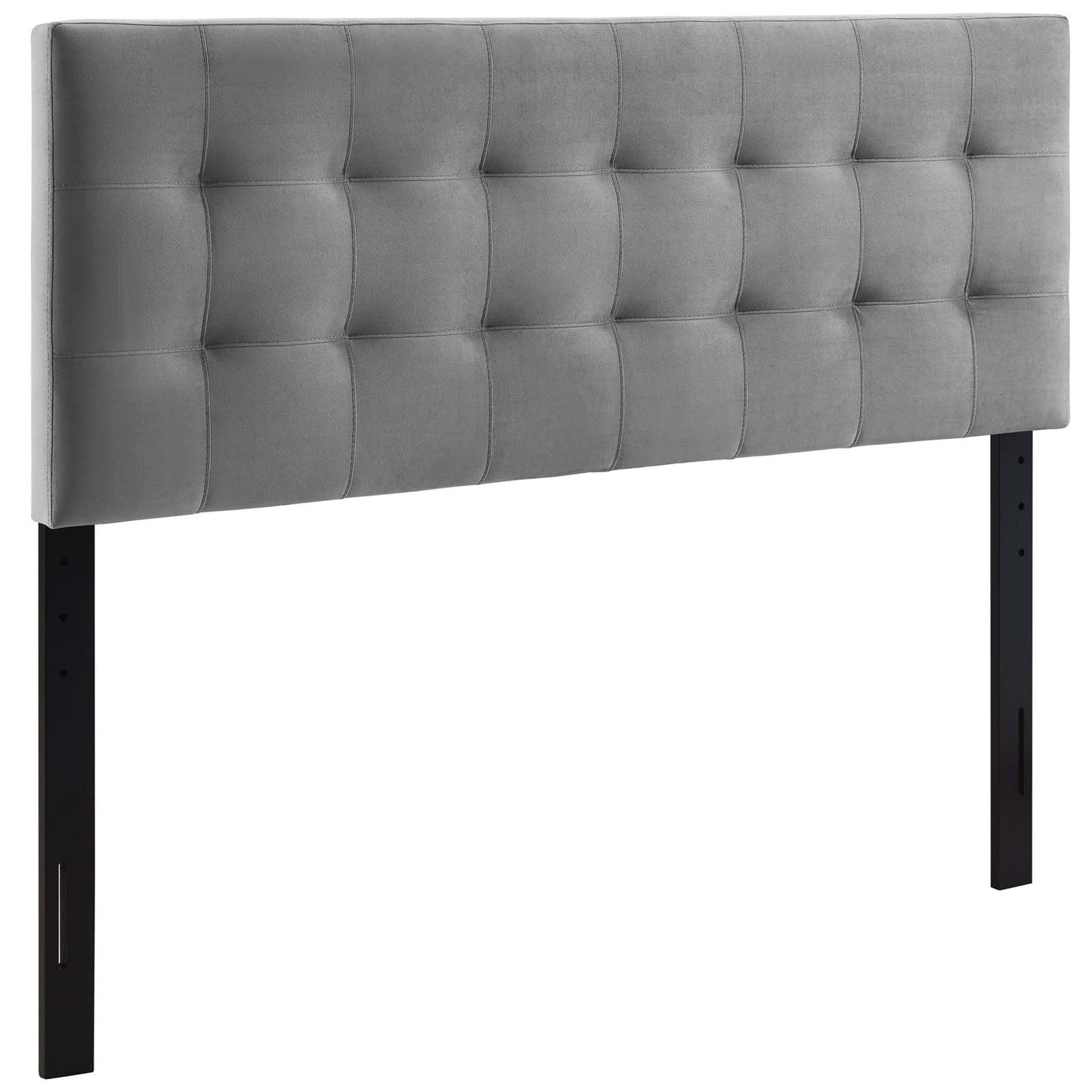 Lily Queen Biscuit Tufted Performance Velvet Headboard Gray MOD-6120-GRY