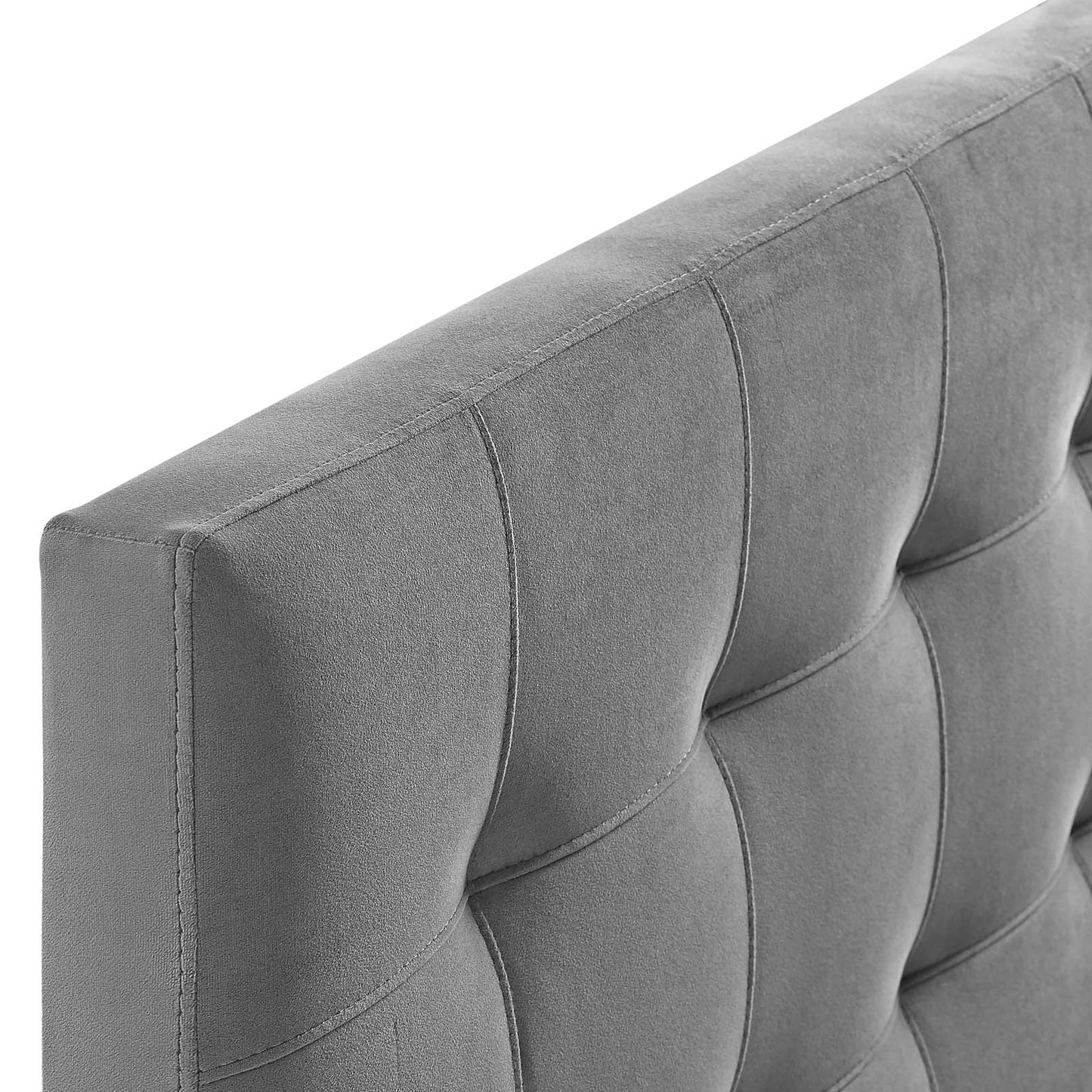 Lily Queen Biscuit Tufted Performance Velvet Headboard Gray MOD-6120-GRY