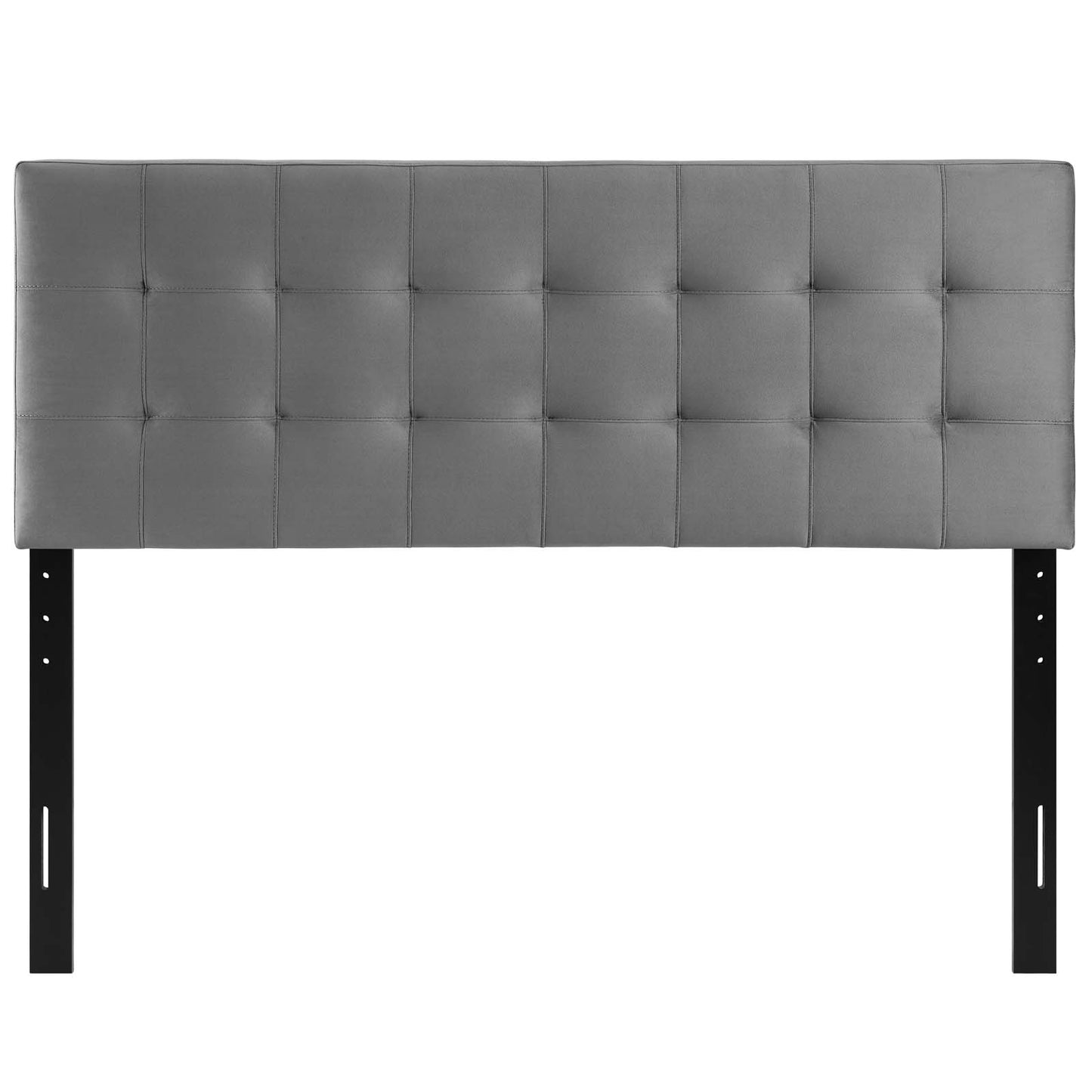 Lily Queen Biscuit Tufted Performance Velvet Headboard Gray MOD-6120-GRY