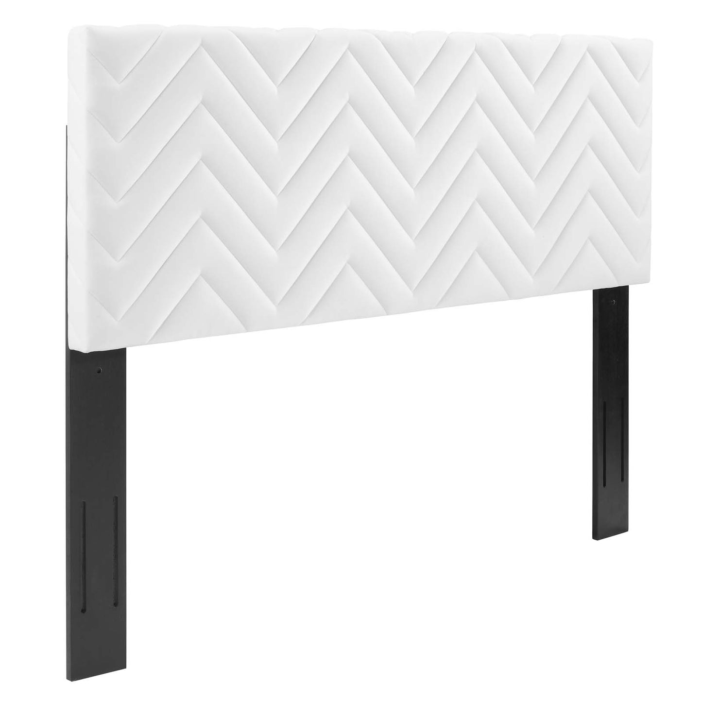 Mercy Chevron Tufted Performance Velvet King/California King Headboard White MOD-6660-WHI