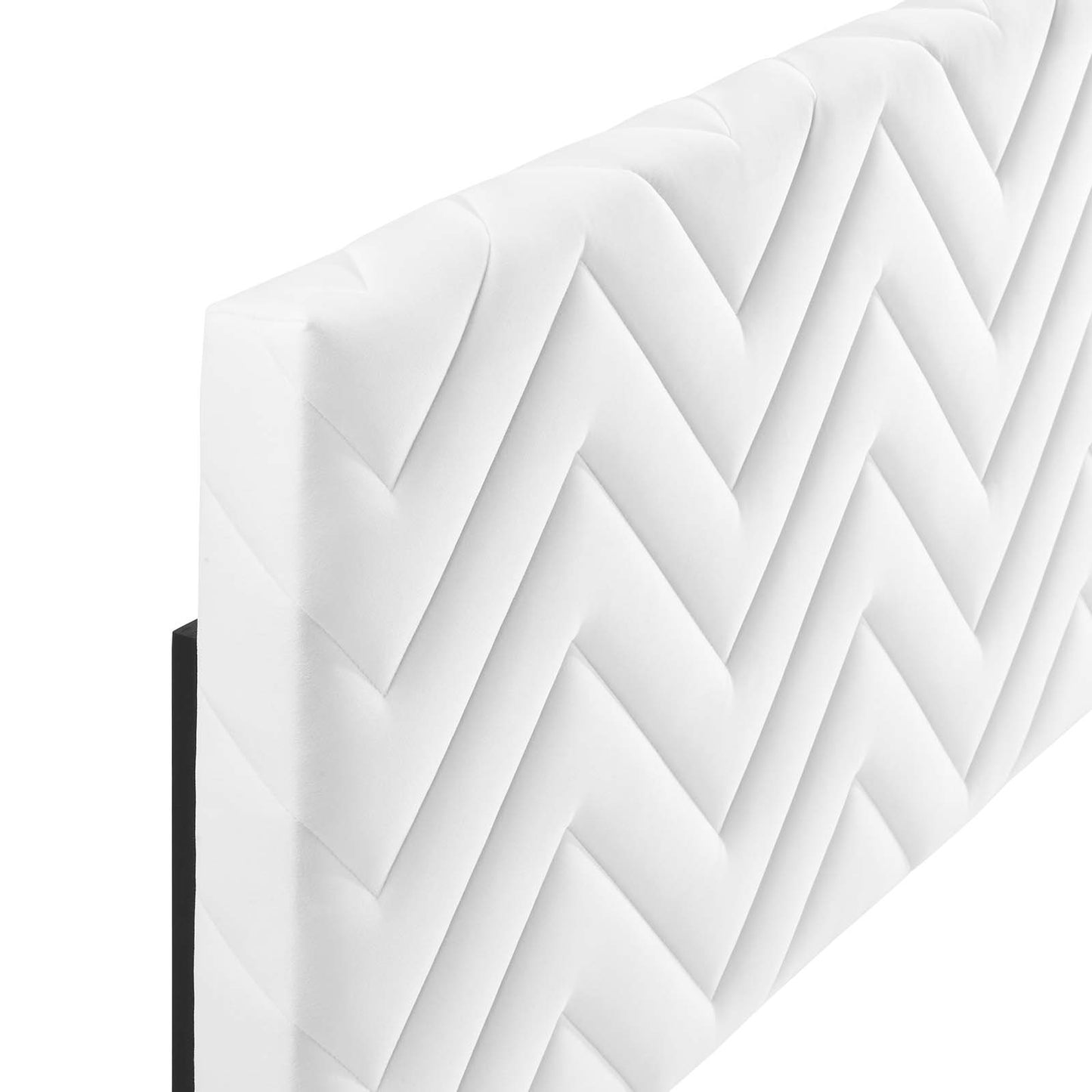 Mercy Chevron Tufted Performance Velvet King/California King Headboard White MOD-6660-WHI