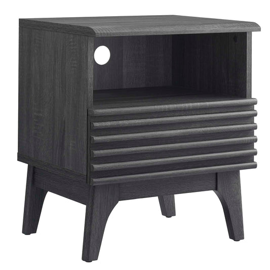 Render Nightstand MOD-7070 - Charcoal, Oak, Walnut Options Available