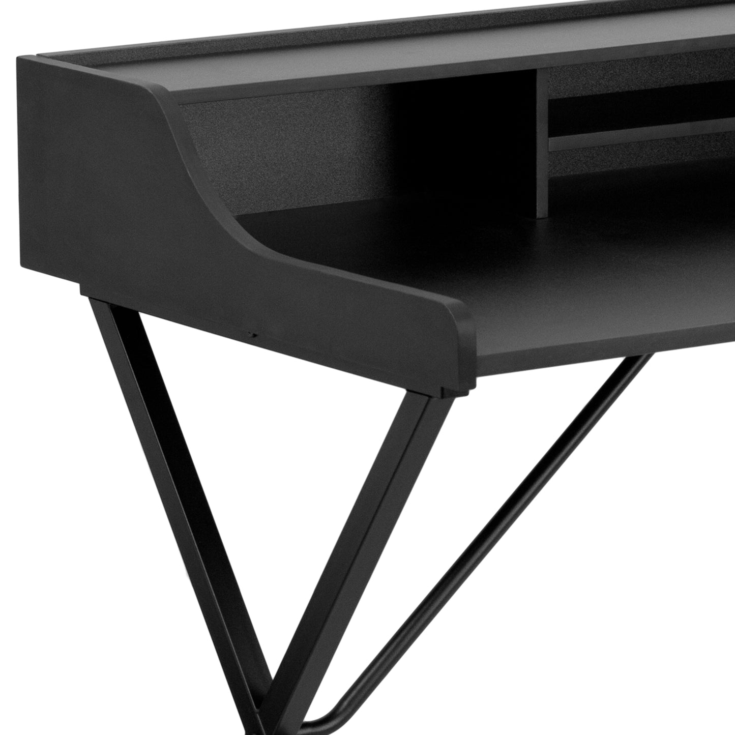 Black Top Shelf Computer Desk NAN-2124-GG