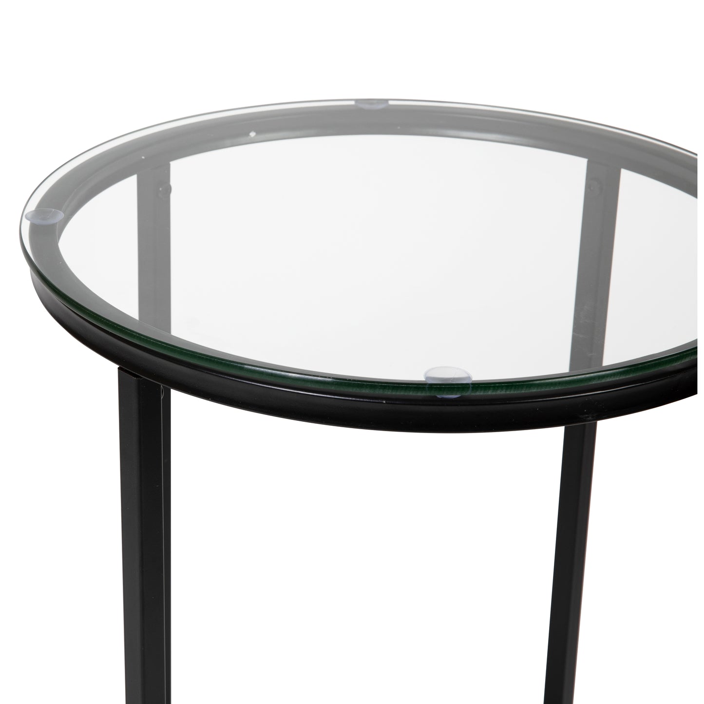 Glass End Table-Black Frame NAN-JH-1786ET-BK-GG