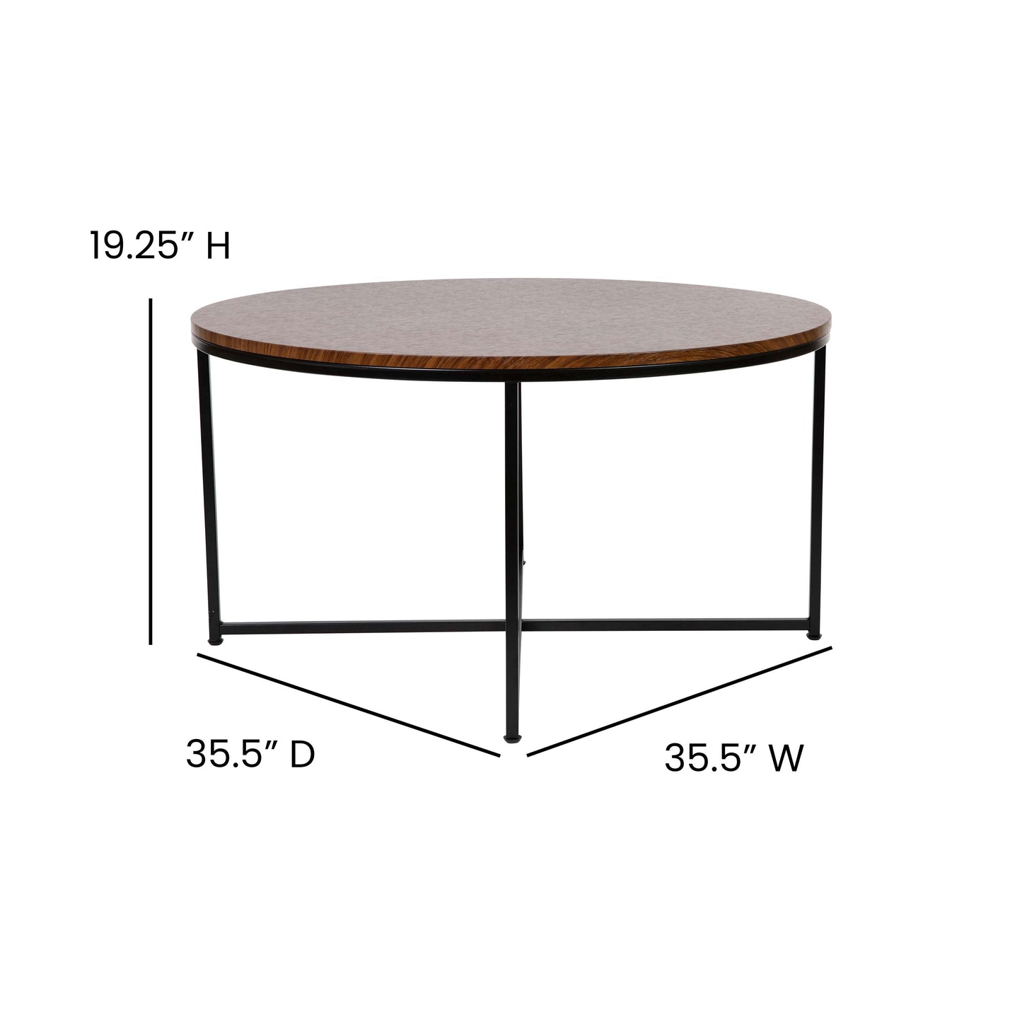 Walnut Coffee Table NAN-JH-1787CT-WAL-BK-GG