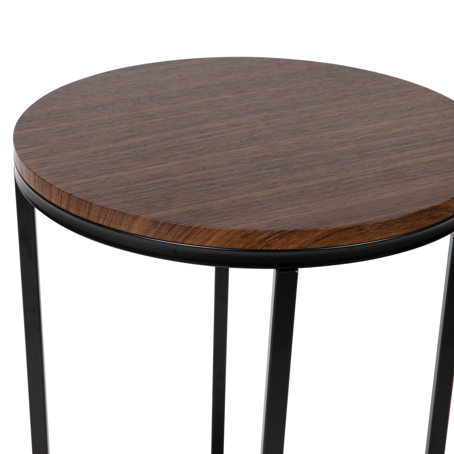 Walnut End Table-Black Frame NAN-JH-1787ET-WAL-BK-GG