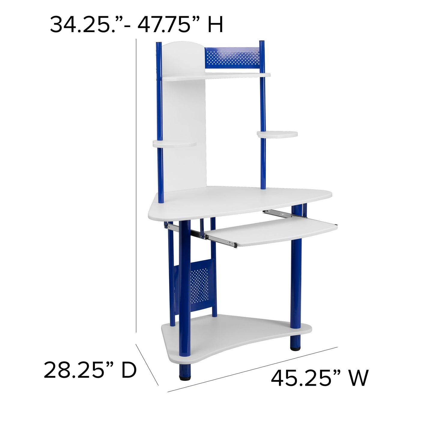 Blue Corner Hutch Desk NAN-JN-2705-BL-GG